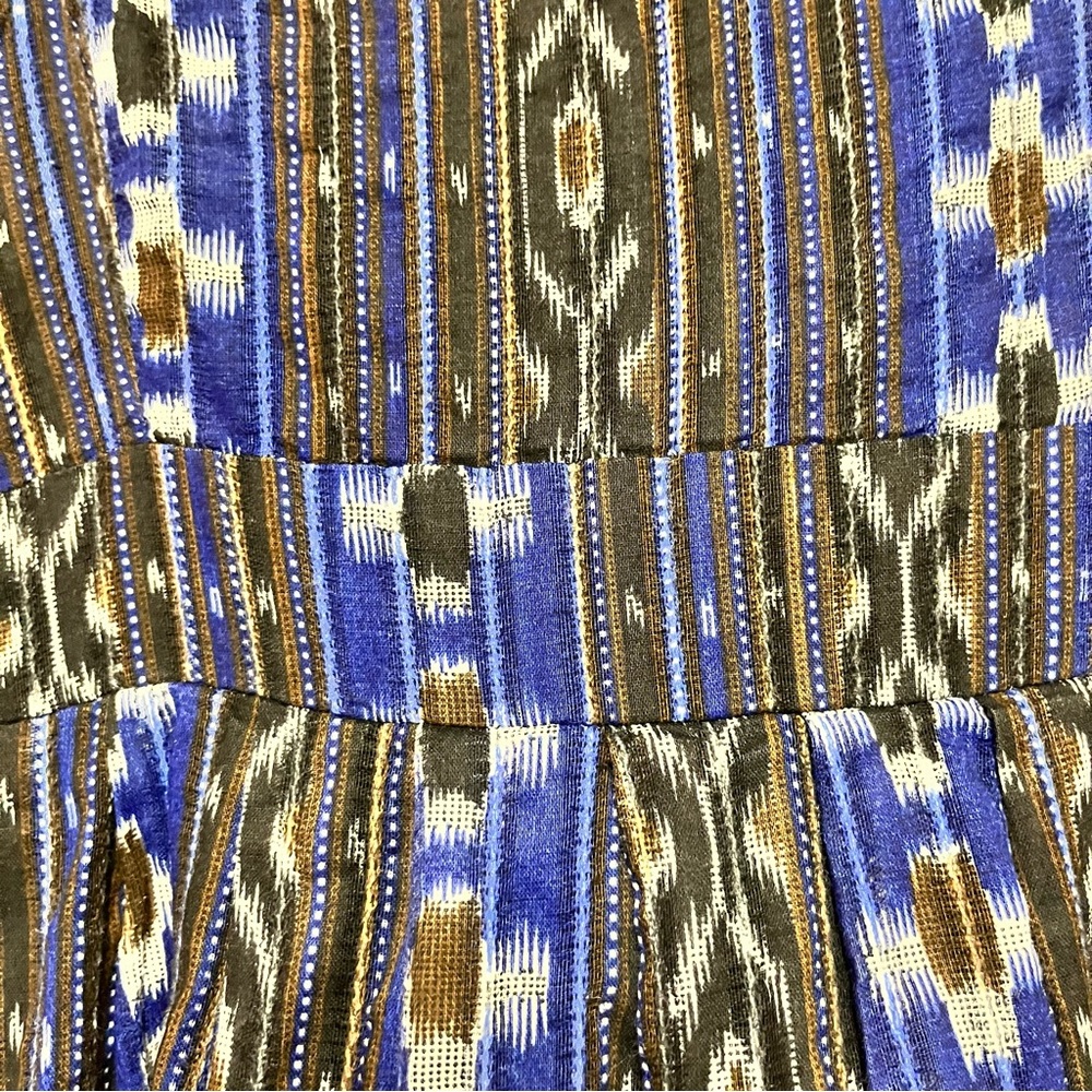 Topshop Women’s Southwest Aztec Textured Dress Size 6 Pockets Cris Cross Back - Picture 9 of 14